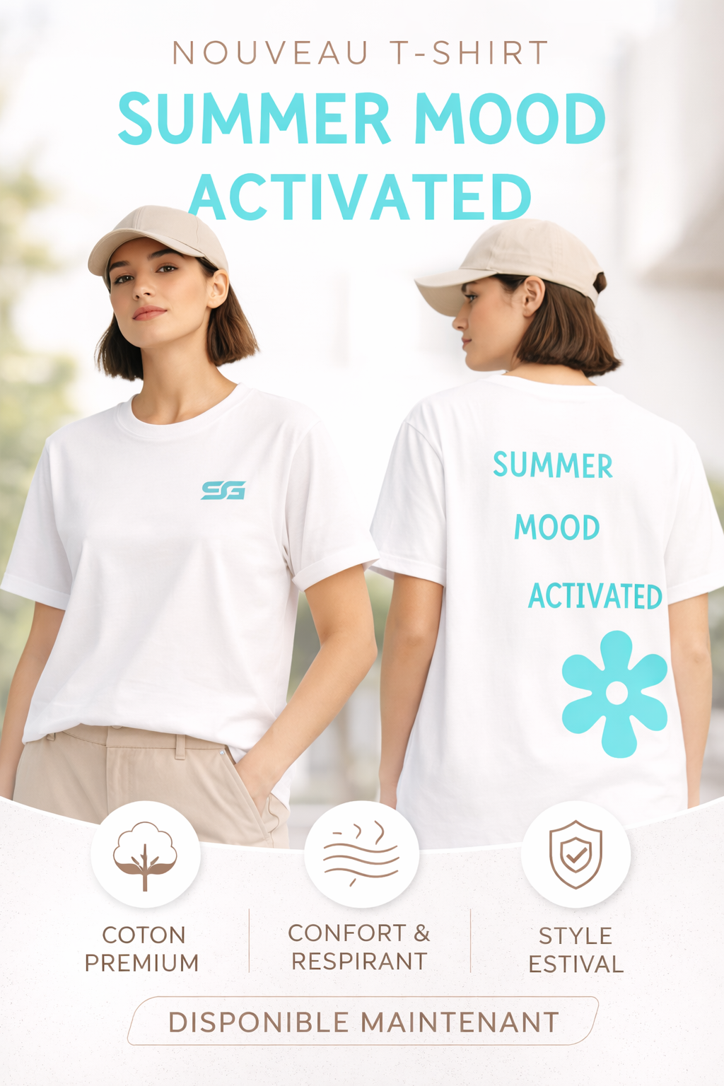T-shirt Blanc - SG - Summer Mood Activated