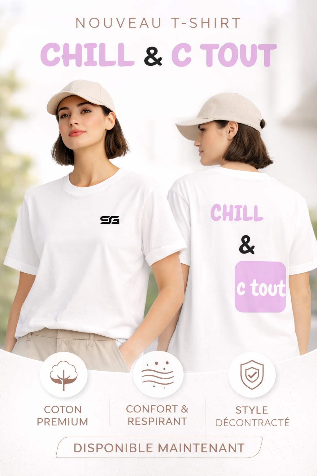 T-shirt Blanc - SG - Chill & C Tout